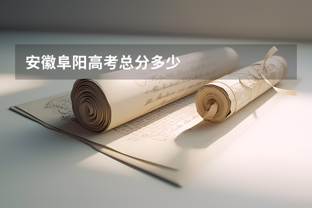 安徽阜阳高考总分多少