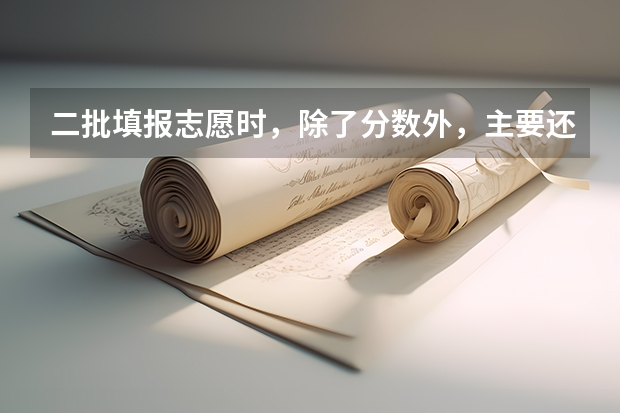 二批填报志愿时，除了分数外，主要还看什么？超本科线的分值还是投档名次？